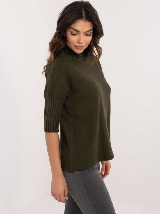 Stylischer khaki Pullover mit Rollkragen