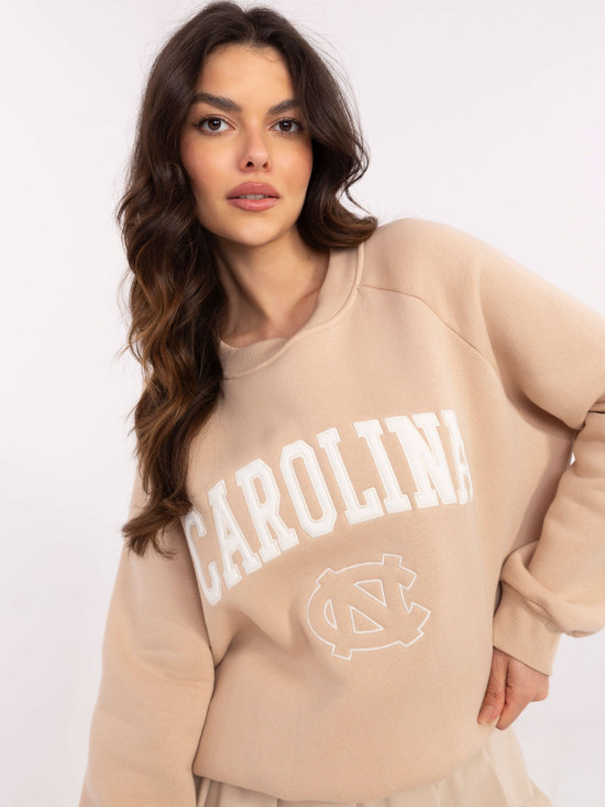 Beige Sweatshirt mit langen Ärmeln