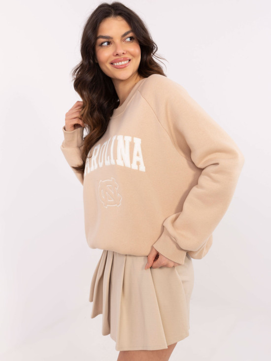 Beige Sweatshirt mit langen Ärmeln