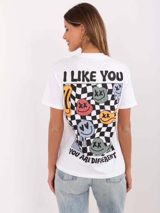 Weißes T-Shirt mit Druck