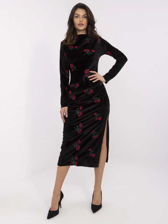 Elegantes Midi-Kleid mit langen Ärmeln