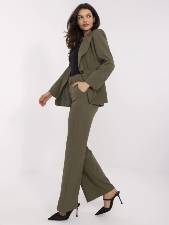 Elegante khaki-Hosen mit hohem Bund