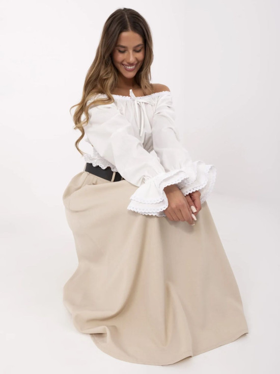 Eleganter Maxi-Rock in Beige