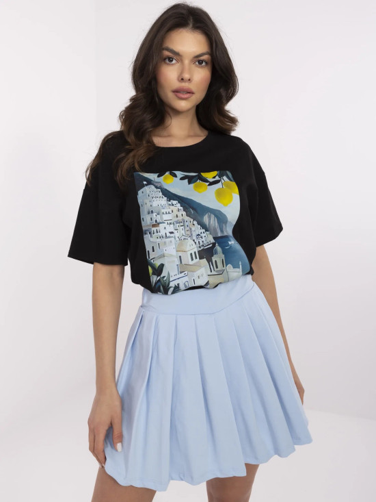 Stylisches schwarzes T-Shirt mit Druck