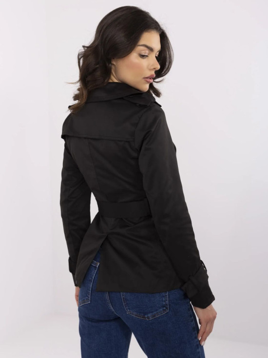 Stylischer schwarzer Übergangsmantel