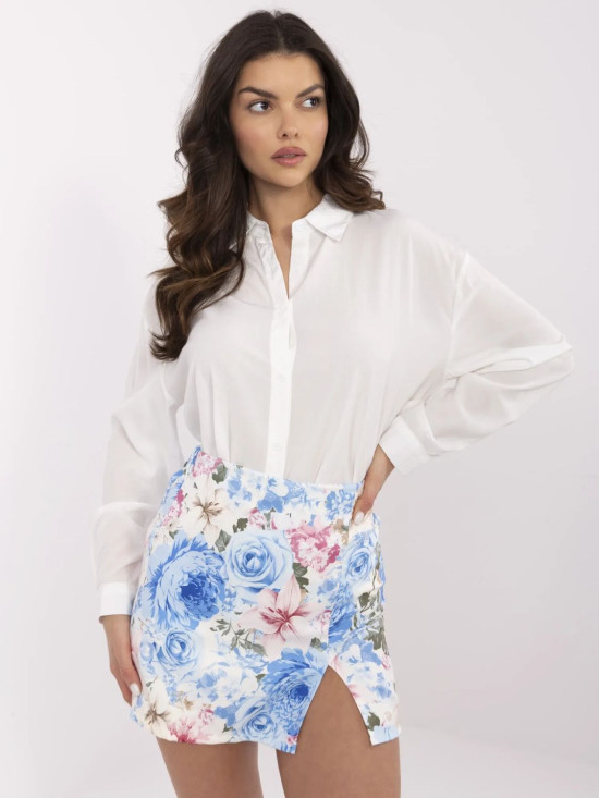 Eleganter weißer Rock mit Blumenmuster