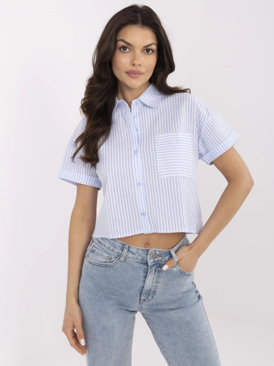 Elegantes blaues Kurzarmhemd