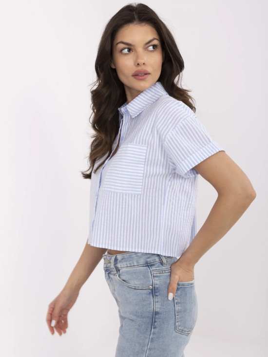Elegantes blaues Kurzarmhemd
