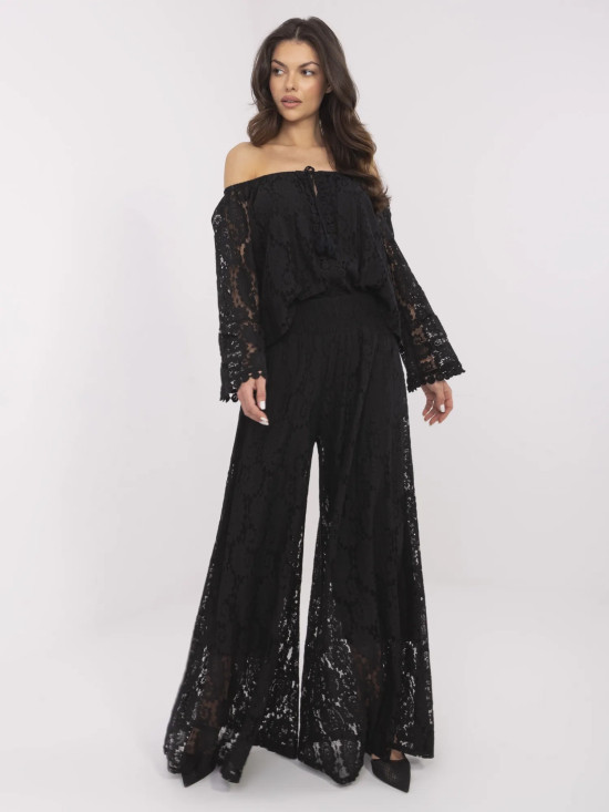 Elegante schwarze Palazzo-Hosen