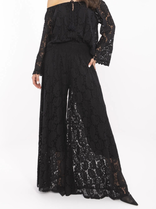 Elegante schwarze Palazzo-Hosen