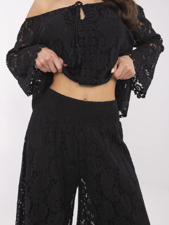 Elegante schwarze Palazzo-Hosen