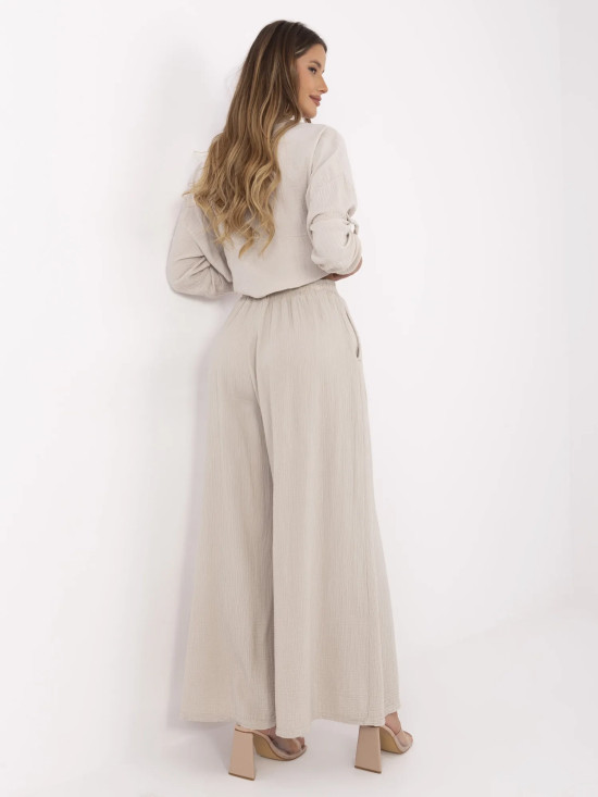 Beige Palazzo-Hosen