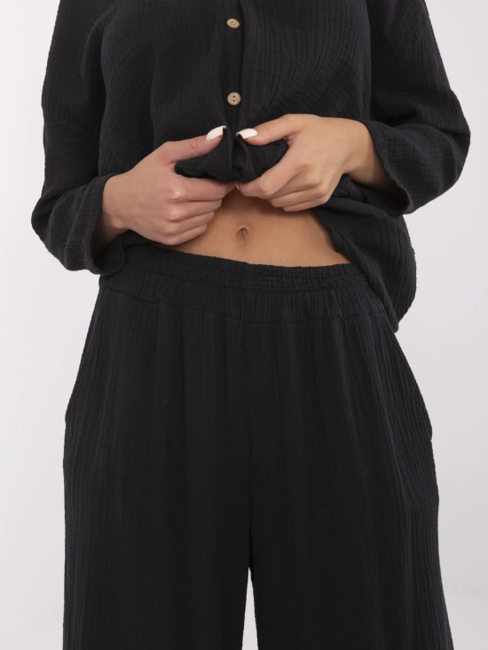 Stylische schwarze Palazzo-Hosen