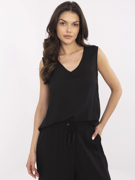 Stylische schwarze Bluse
