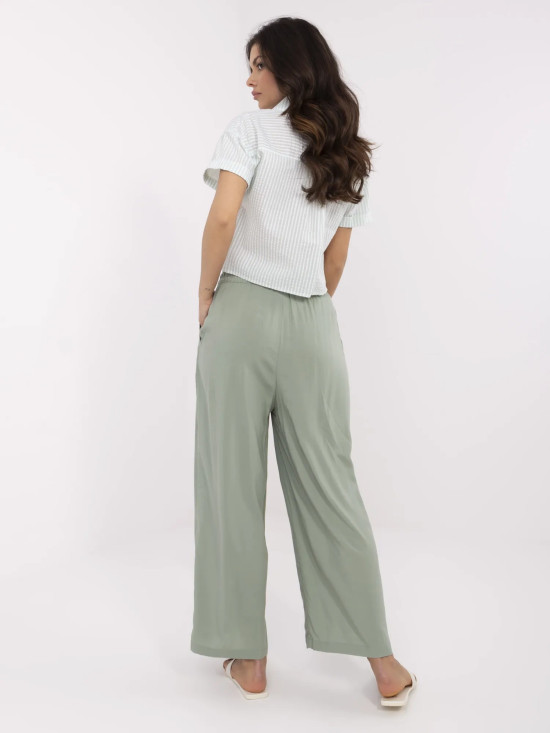 Bequeme Palazzo-Hosen in Pistazienfarbe
