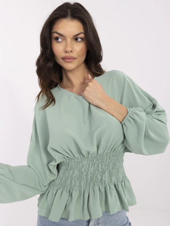 Elegante Bluse in Pistazienfarbe