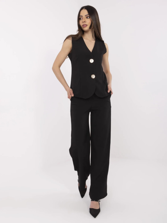 Eleganter Komplettanzug mit Weste und weiten Hosen