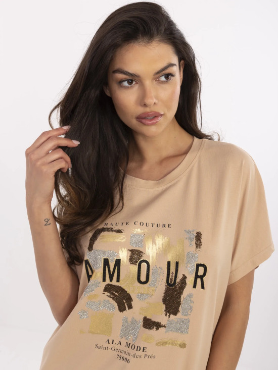 Stylische Bluse in Camel-Farbe