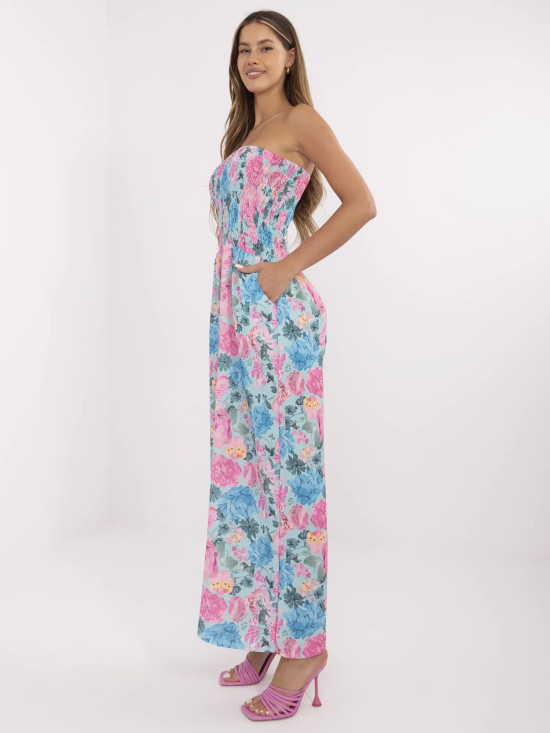 Blumiger Overall in Mintgrün