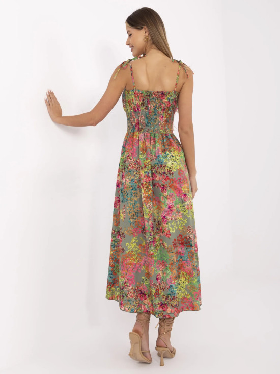 Blumen Midi Kleid mit ausgestelltem Schnitt