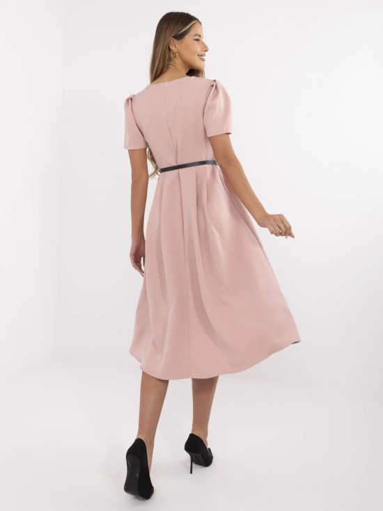 Elegantes Midi-Kleid in Dunkelrosa