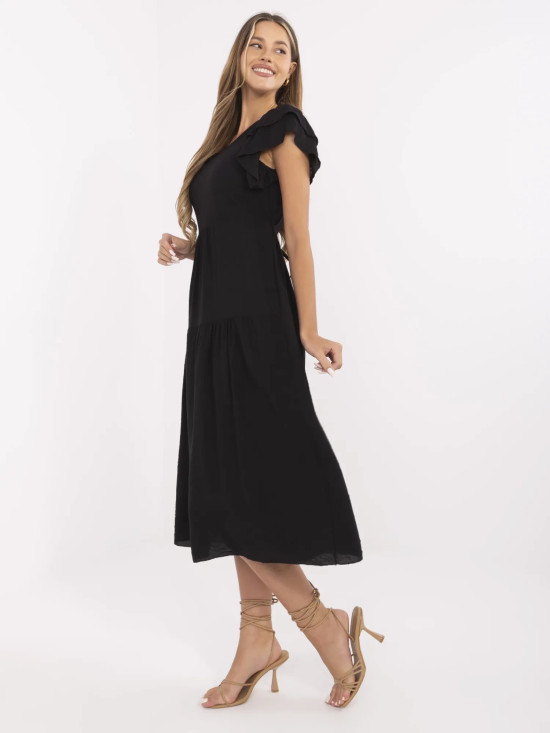 Elegantes schwarzes ausgestelltes Kleid