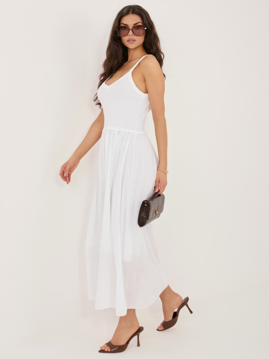 Weißes Maxi-Kleid mit Futter
