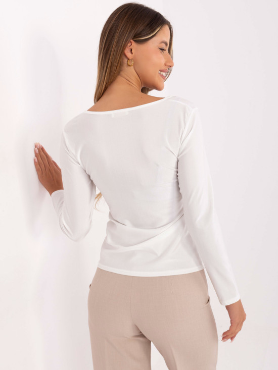 Elegante weiße Bluse mit langen Ärmeln