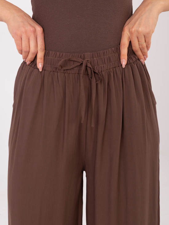 Braune Palazzo-Hose aus Viskose