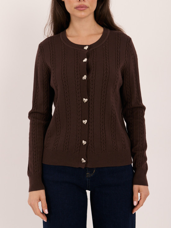 Eleganter brauner Pullover mit Rundhalsausschnitt