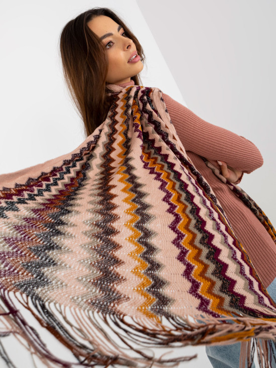 Rosa Damen Schal mit Fransen