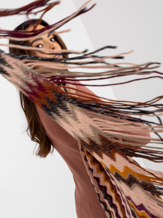 Rosa Damen Schal mit Fransen