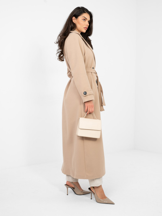 Eleganter Damen-Übergangsmantel in Dunkelbeige