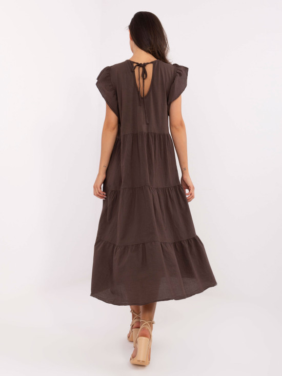 Oversize Midi-Kleid in Dunkelbraun