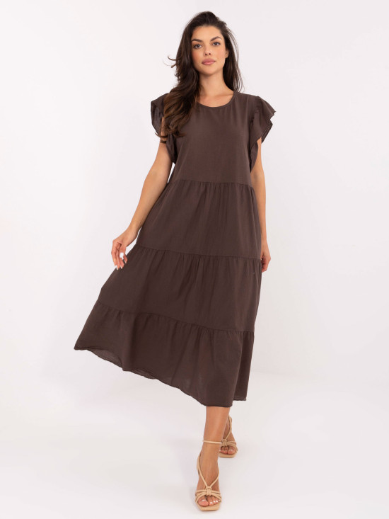 Oversize Midi-Kleid in Dunkelbraun