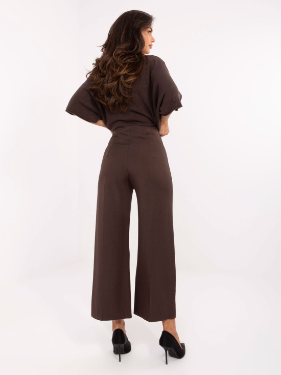 Elegante braune Hose mit hohem Bund