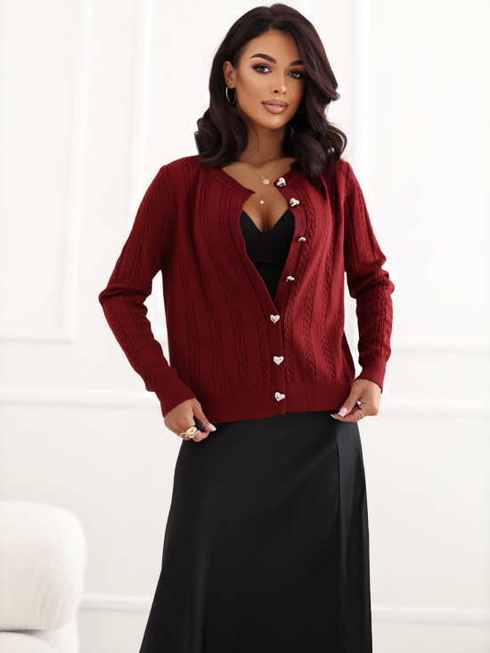 Eleganter roter Pullover mit Rundhalsausschnitt