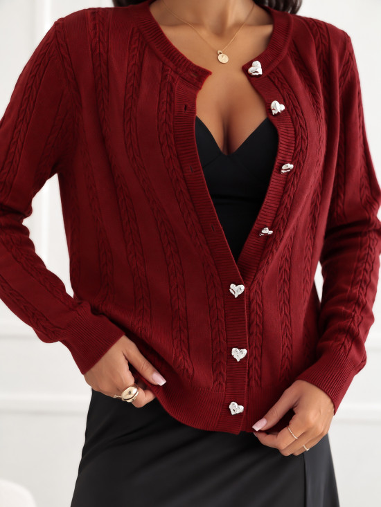 Eleganter roter Pullover mit Rundhalsausschnitt