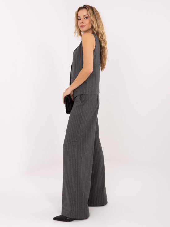 Elegante weite Hose mit Streifen, grau