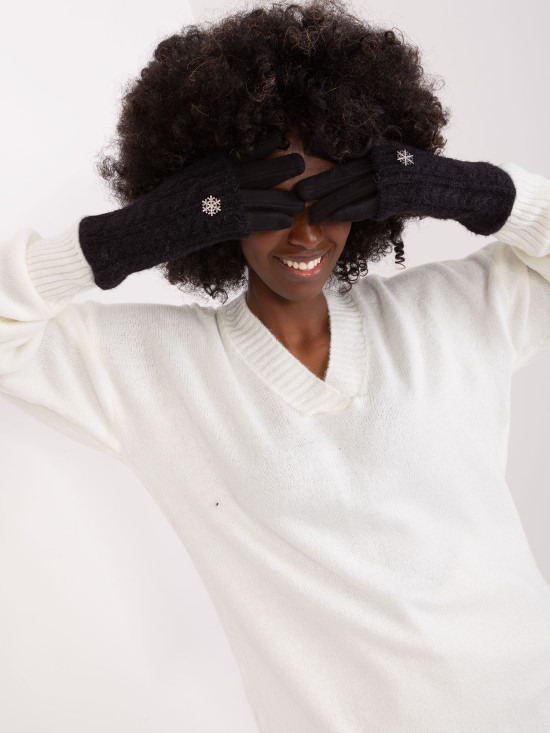 Stilvolle schwarze Handschuhe