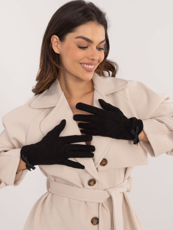 Stilvolle schwarze Handschuhe mit warmer Fütterung