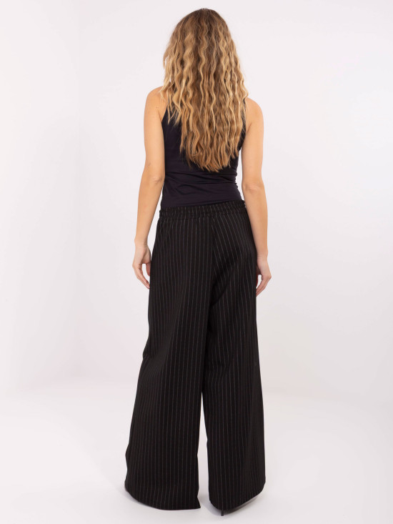 Elegante schwarze Palazzo-Hose mit Streifen