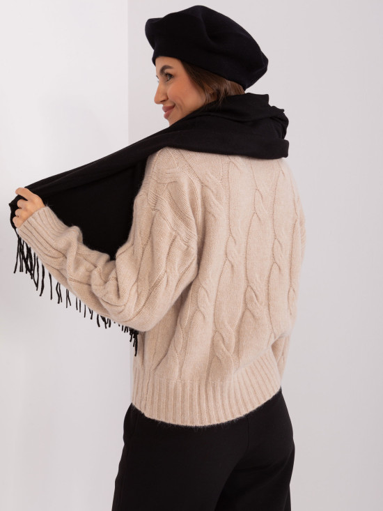 Schwarzer einfarbiger Damenschal