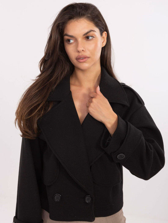 Eleganter schwarzer Übergangsmantel