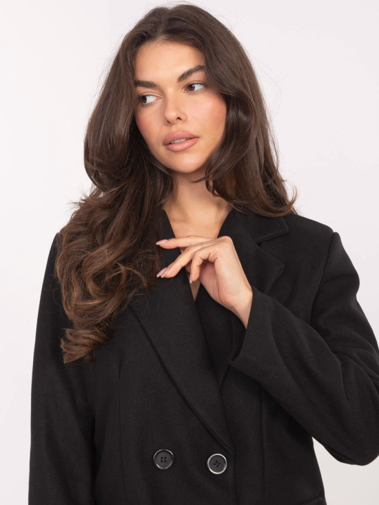 Kurzer eleganter Übergangsmantel schwarz