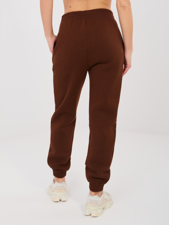Damen-Sweatpants mit hohem Bund, braun