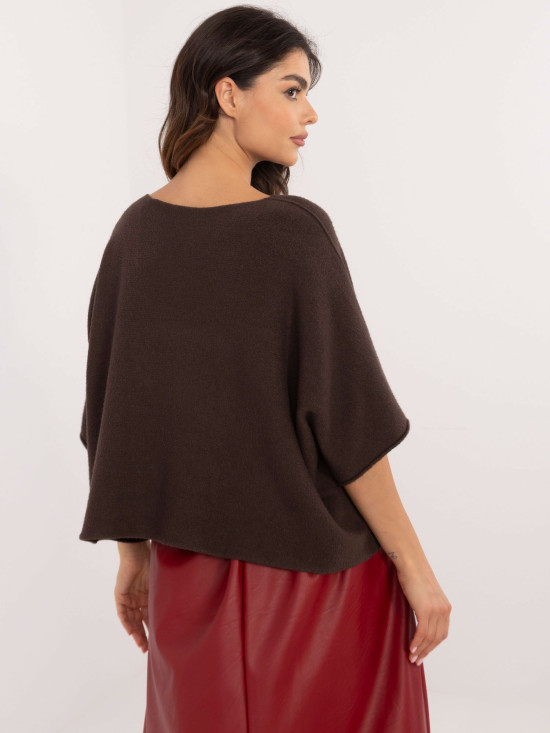 Eleganter brauner Pullover mit 3/4-Ärmeln