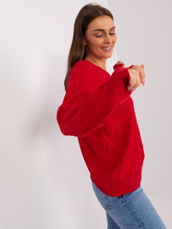 Klassischer roter Pullover mit Muster
