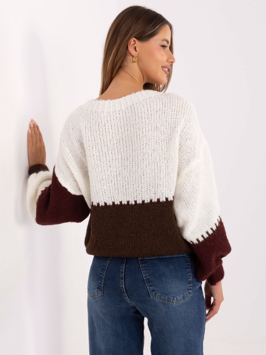 Gestreifter Pullover in Bordeaux