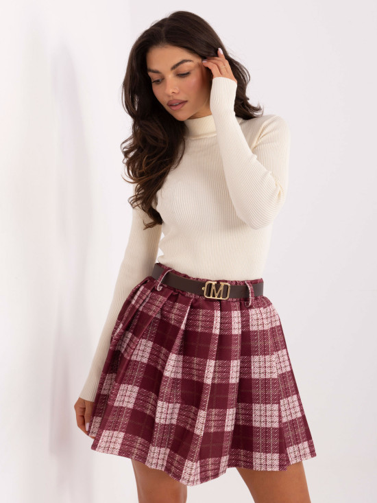 Ecru gerippter Rollkragenpullover